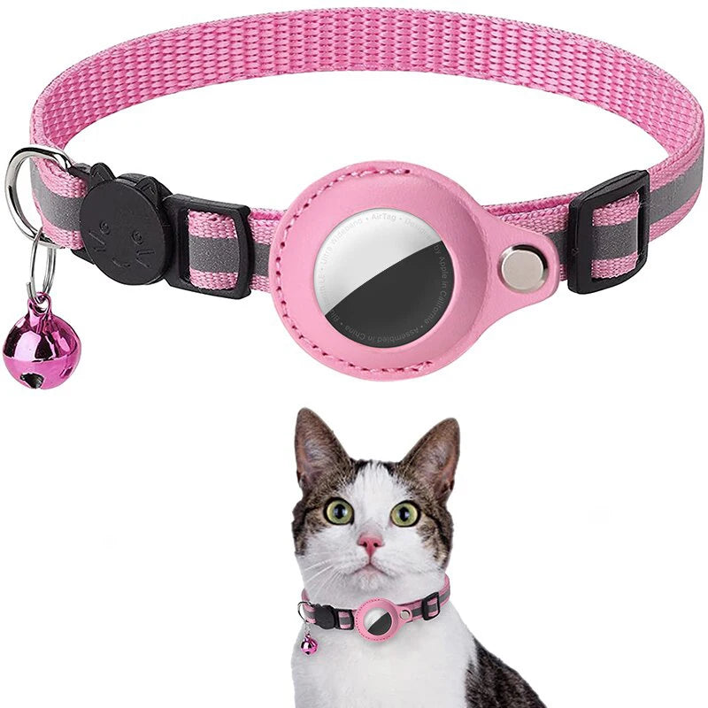 Anti-Lost Cat Collar with AirTag Holder & Bell