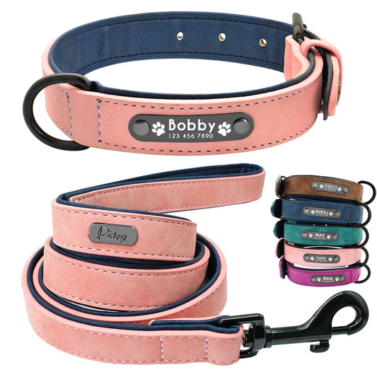 Leather Dog Collar & Leash Set – Durable Pet Accessories