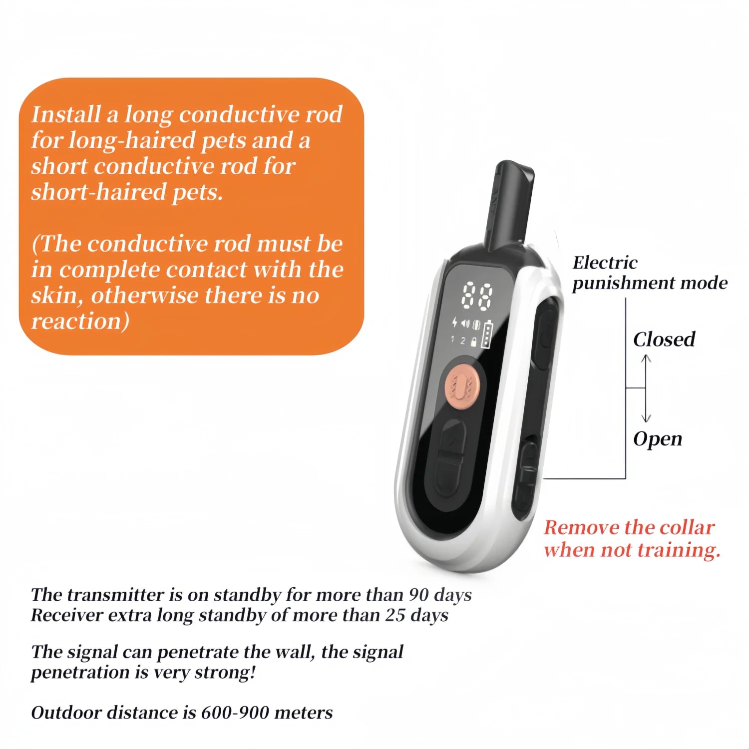 Rechargeable Waterproof Dog Training Collar with Remote