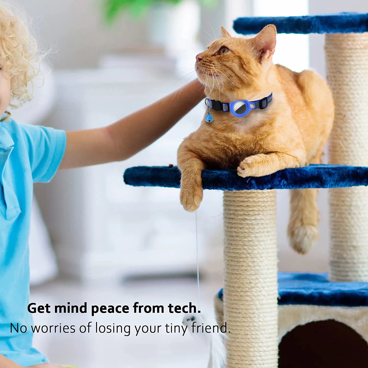 Anti-Lost Cat Collar with AirTag Holder & Bell