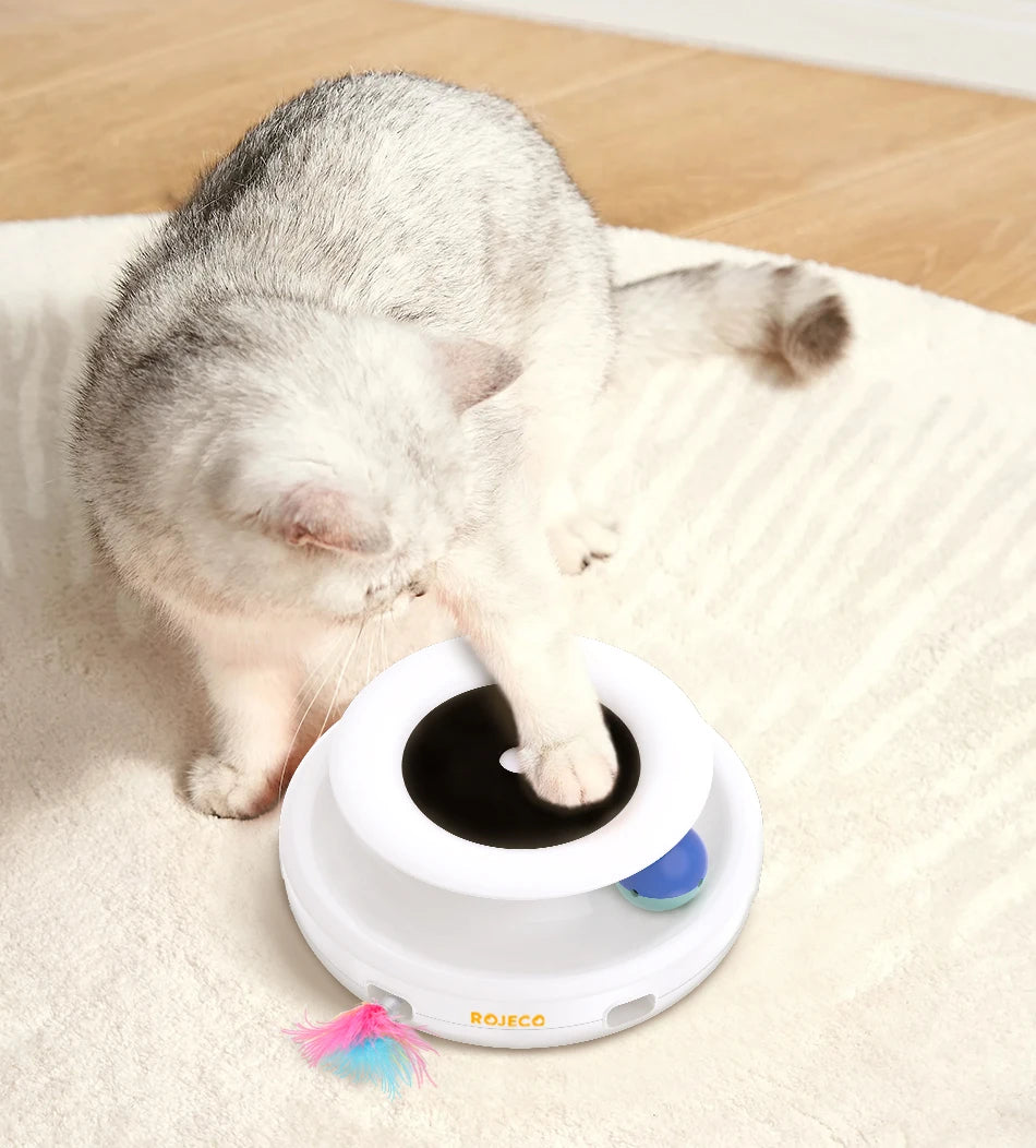 2-in-1 Smart Automatic Feather Cat Toy
