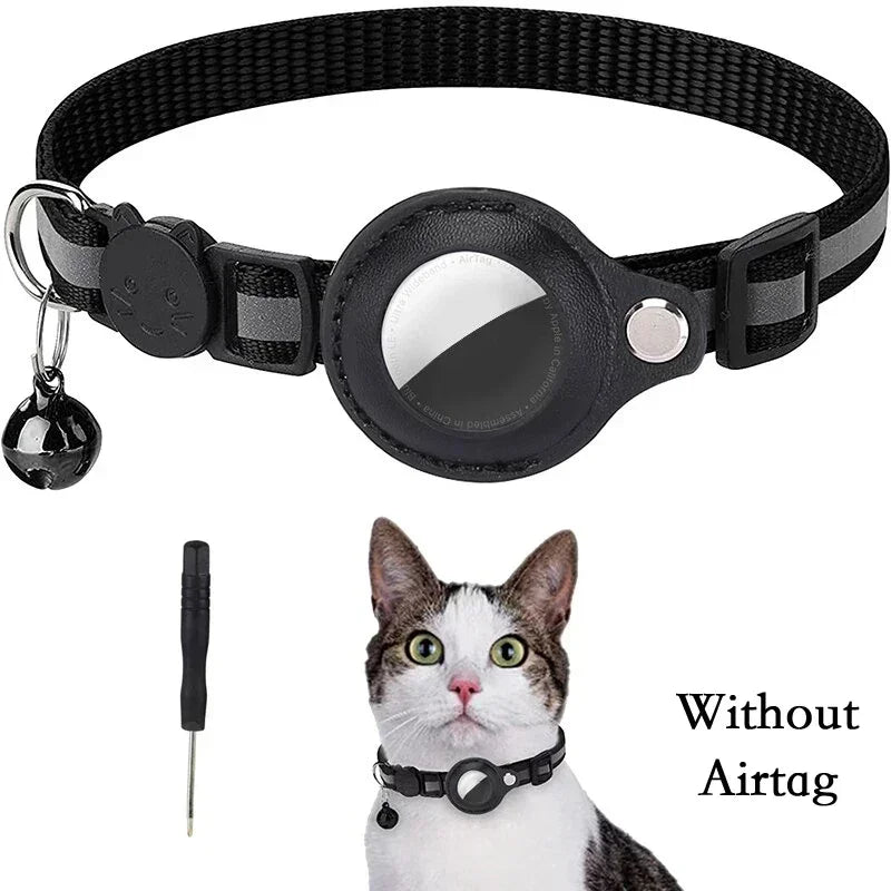 Anti-Lost Cat Collar with AirTag Holder & Bell
