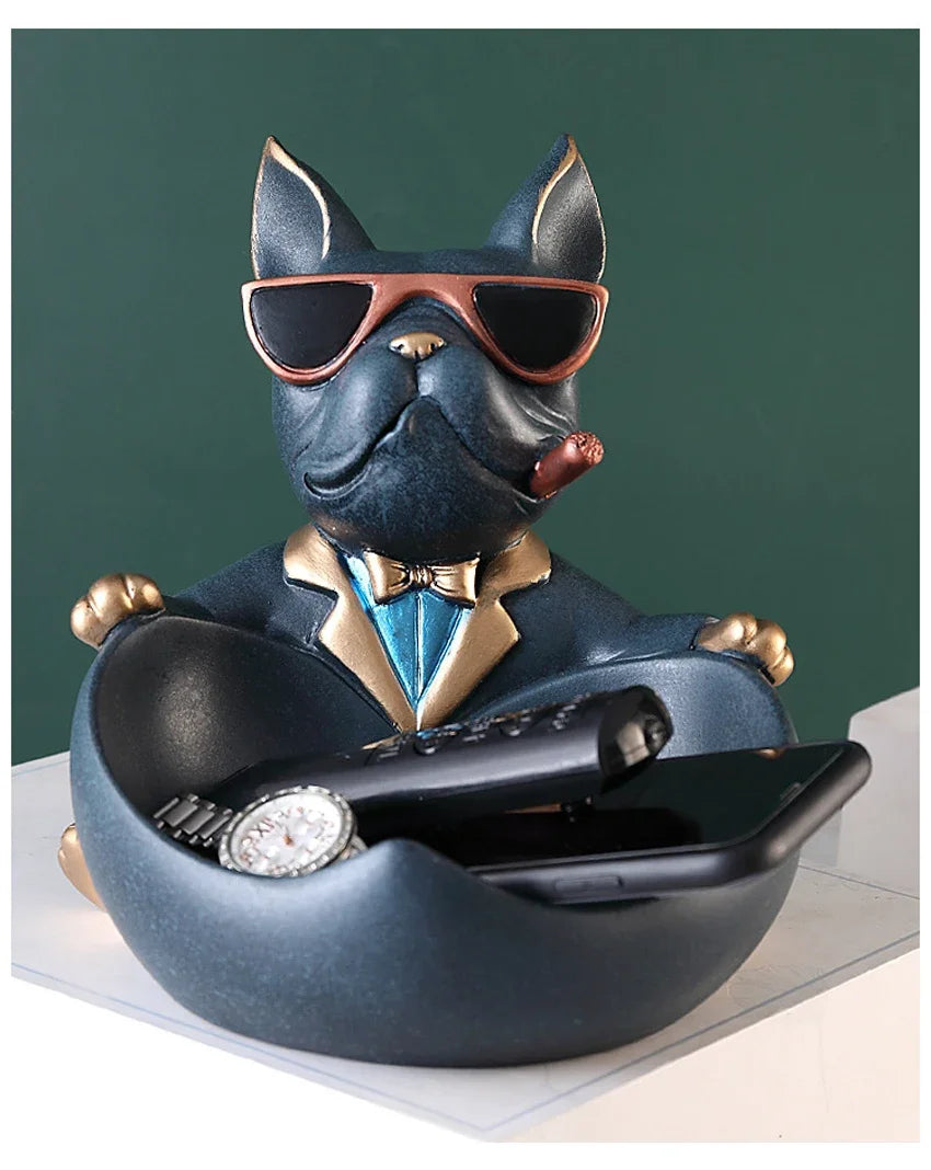 Dog Figurine Resin Sculpture – Decorative Storage Box