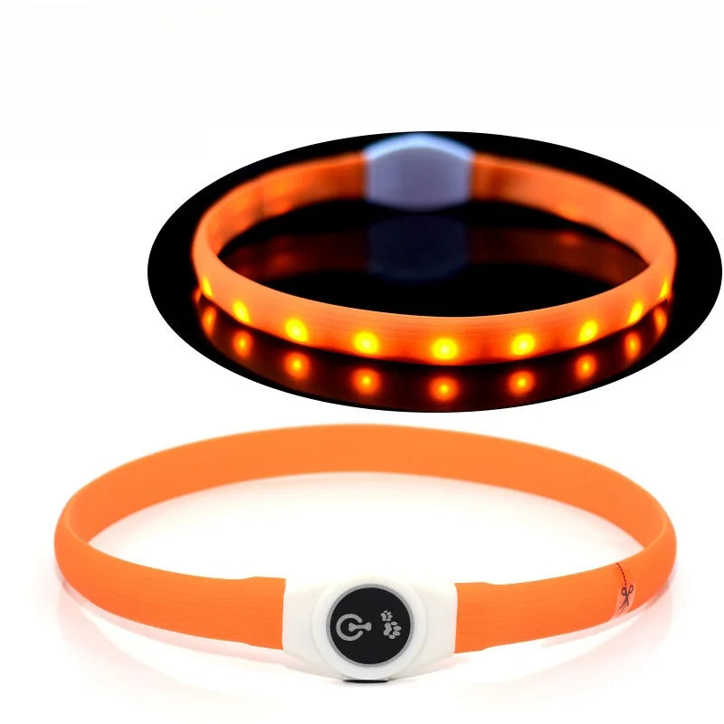 LED Luminous Dog Collar – USB Rechargeable & Waterproof