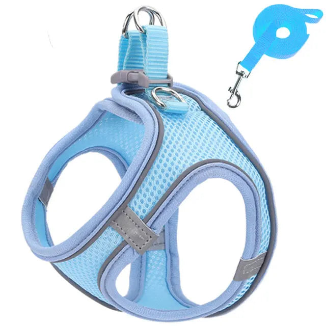 Reflective Cat Harness and Leash Set Adjustable for Small Pets