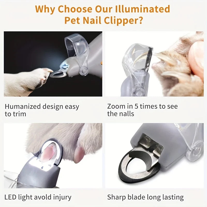 LED Pet Nail Clipper – Safe Grooming for Cats & Dogs