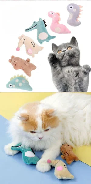 Cartoon Plush Pet Chew Toy for Cats & Dogs