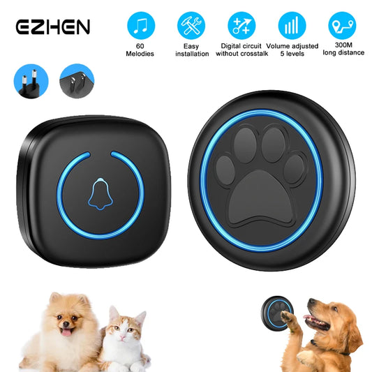Pet Training Doorbell with 300M Range & 60 Chimes