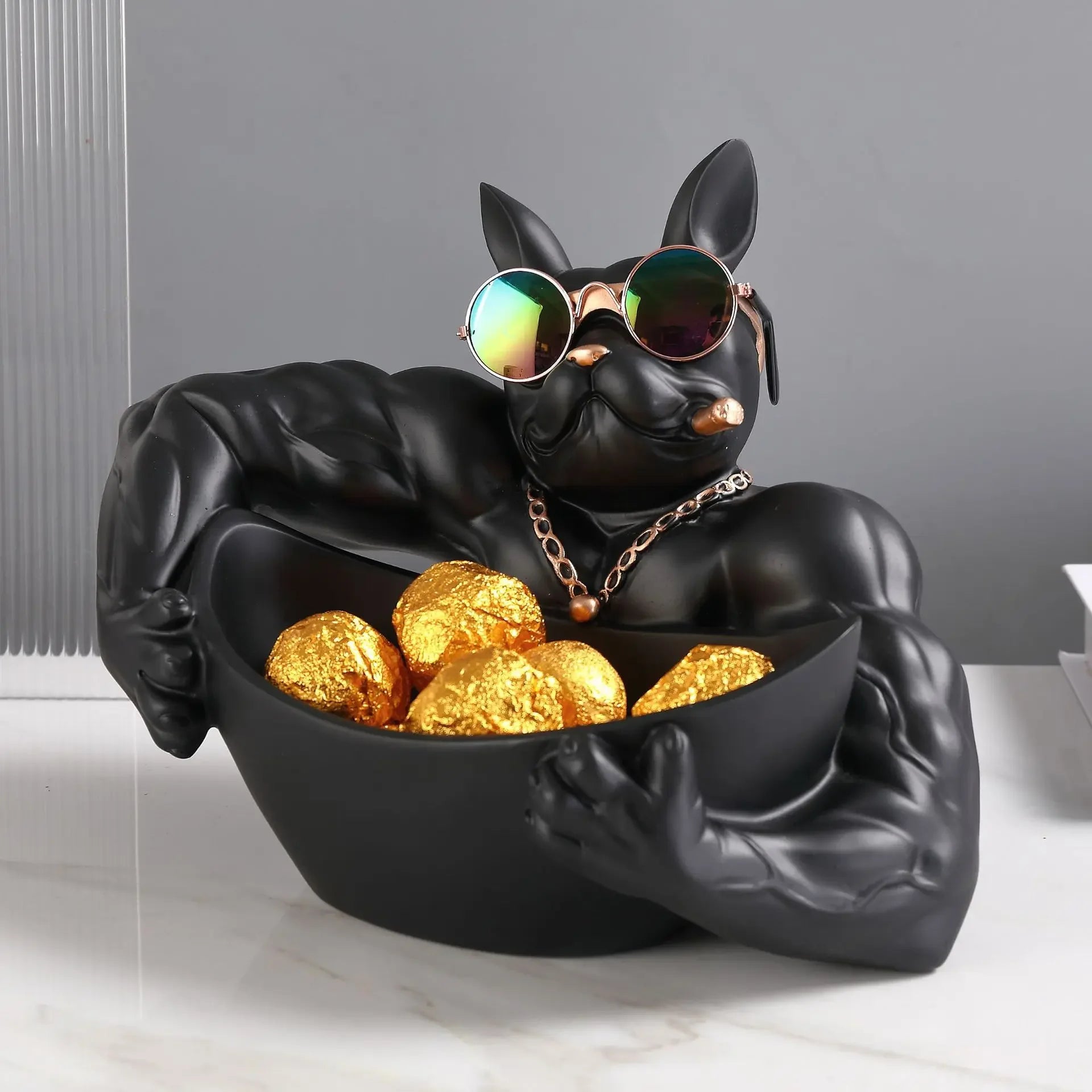 Dog Figurine Resin Sculpture – Decorative Storage Box