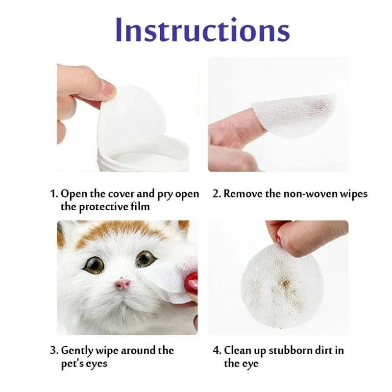 130PCS Pet Eye Cleaning Wipes for Dogs & Cats