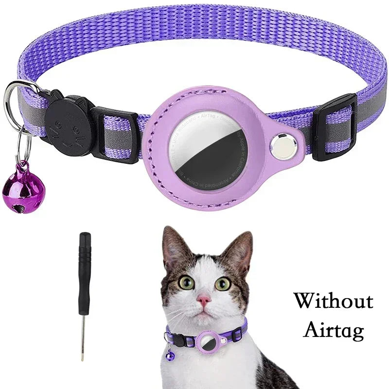Anti-Lost Cat Collar with AirTag Holder & Bell