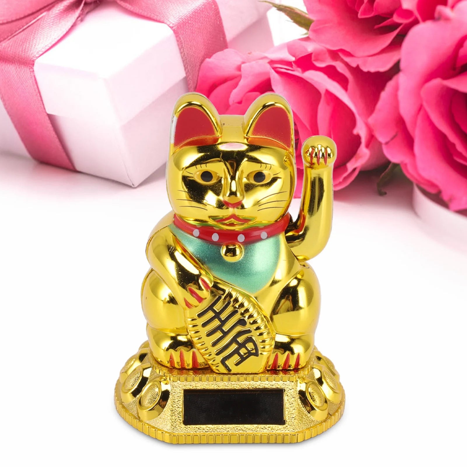 Solar Waving Lucky Cat Ornament – Home & Office Decor
