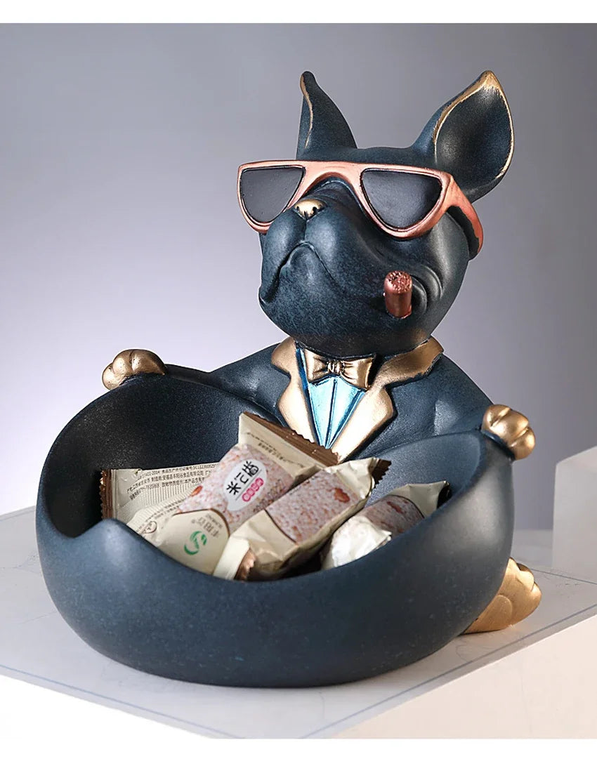Dog Figurine Resin Sculpture – Decorative Storage Box