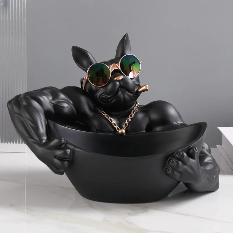 Dog Figurine Resin Sculpture – Decorative Storage Box