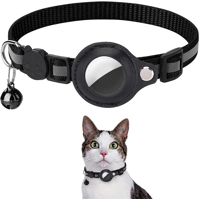 Anti-Lost Cat Collar with AirTag Holder & Bell