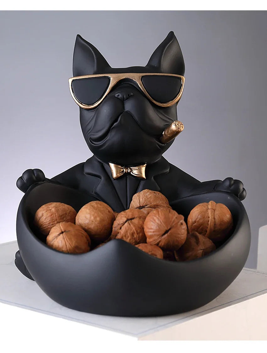 Dog Figurine Resin Sculpture – Decorative Storage Box