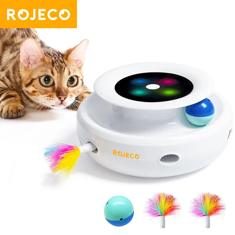 2-in-1 Smart Automatic Feather Cat Toy