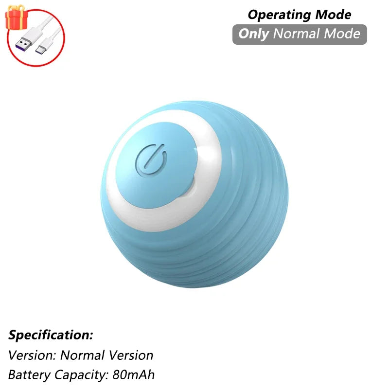 Rechargeable Smart Rolling Cat Ball Toy with Tail