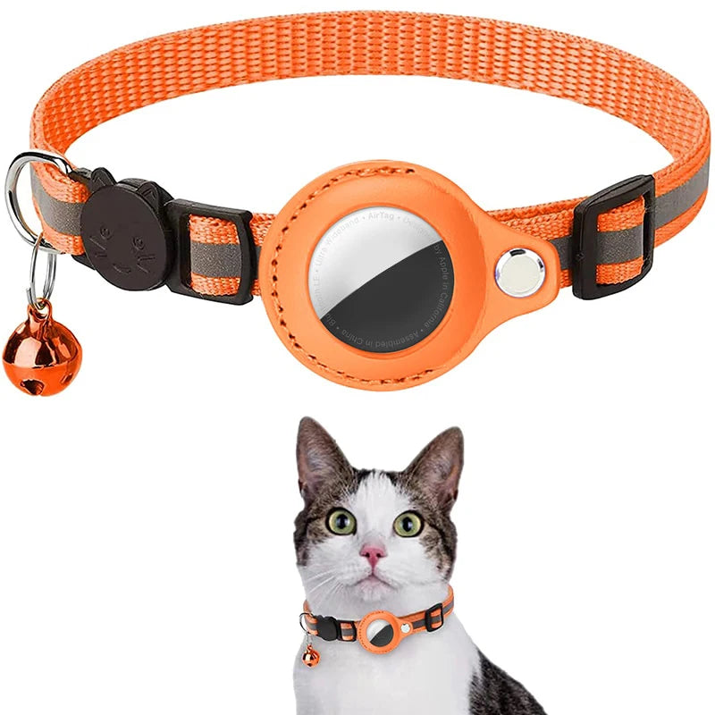 Anti-Lost Cat Collar with AirTag Holder & Bell