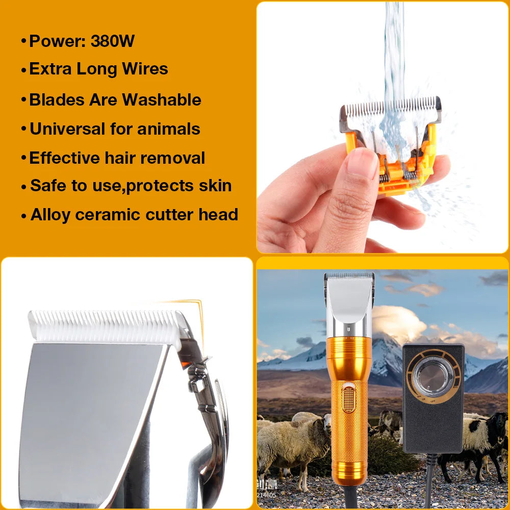 380W Cordless Pet Hair Trimmer – Cashmere Goat & Animal Groomer