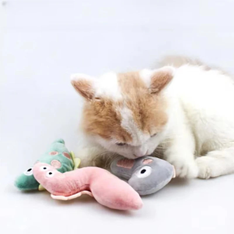 Cartoon Plush Pet Chew Toy for Cats & Dogs