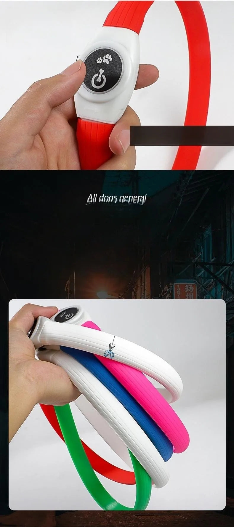 LED Luminous Dog Collar – USB Rechargeable & Waterproof