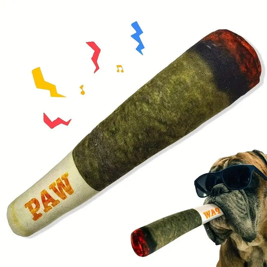 Plush Cigar Squeaky Chew Toy for Small Dogs