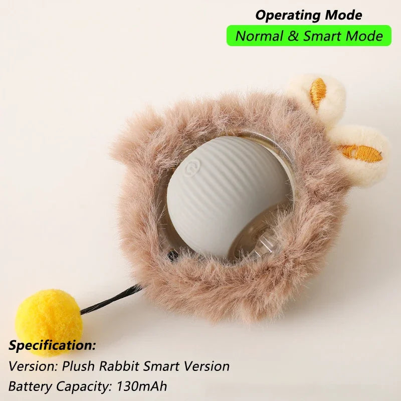 Rechargeable Smart Rolling Cat Ball Toy with Tail
