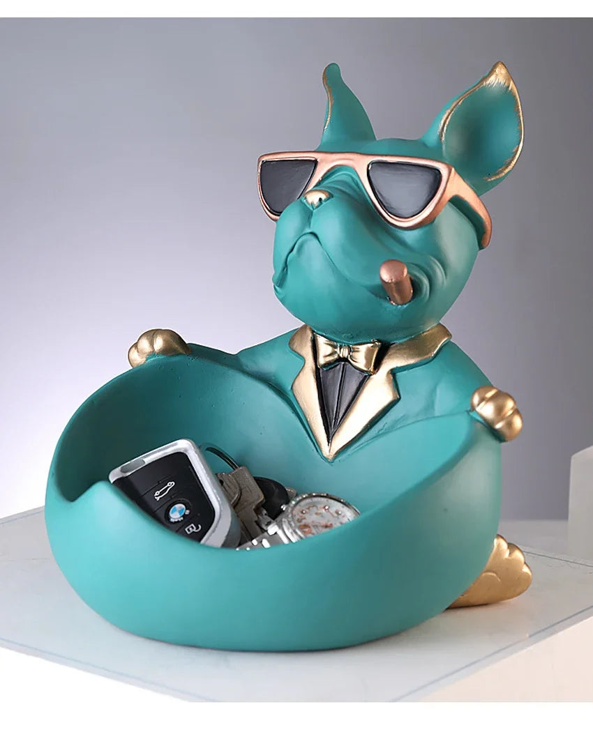 Dog Figurine Resin Sculpture – Decorative Storage Box