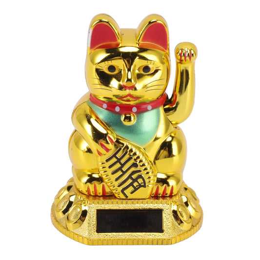 Solar Waving Lucky Cat Ornament – Home & Office Decor
