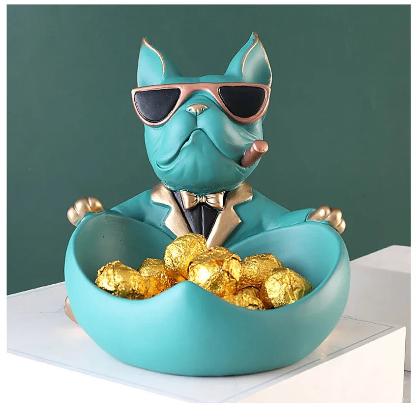 Dog Figurine Resin Sculpture – Decorative Storage Box