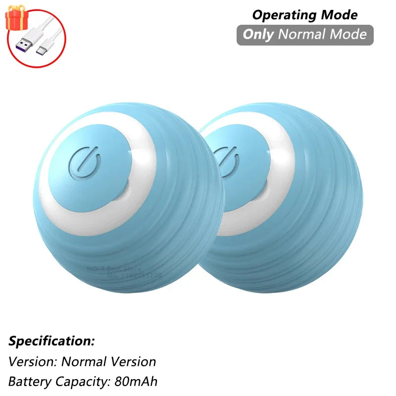 Rechargeable Smart Rolling Cat Ball Toy with Tail