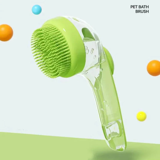 2-in-1 Pet Bath Brush – Built-in Shampoo Dispenser