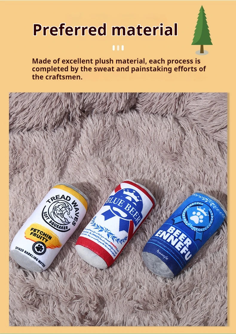 Plush Squeaky Dog Toy – Bite-Resistant Can Design