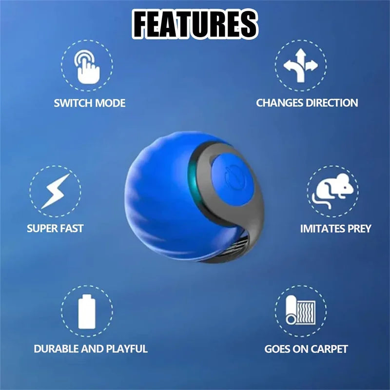 Smart Automatic Rolling Cat Toy Ball – USB Rechargeable