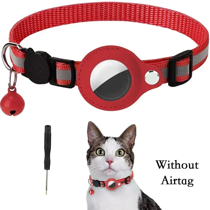 Anti-Lost Cat Collar with AirTag Holder & Bell