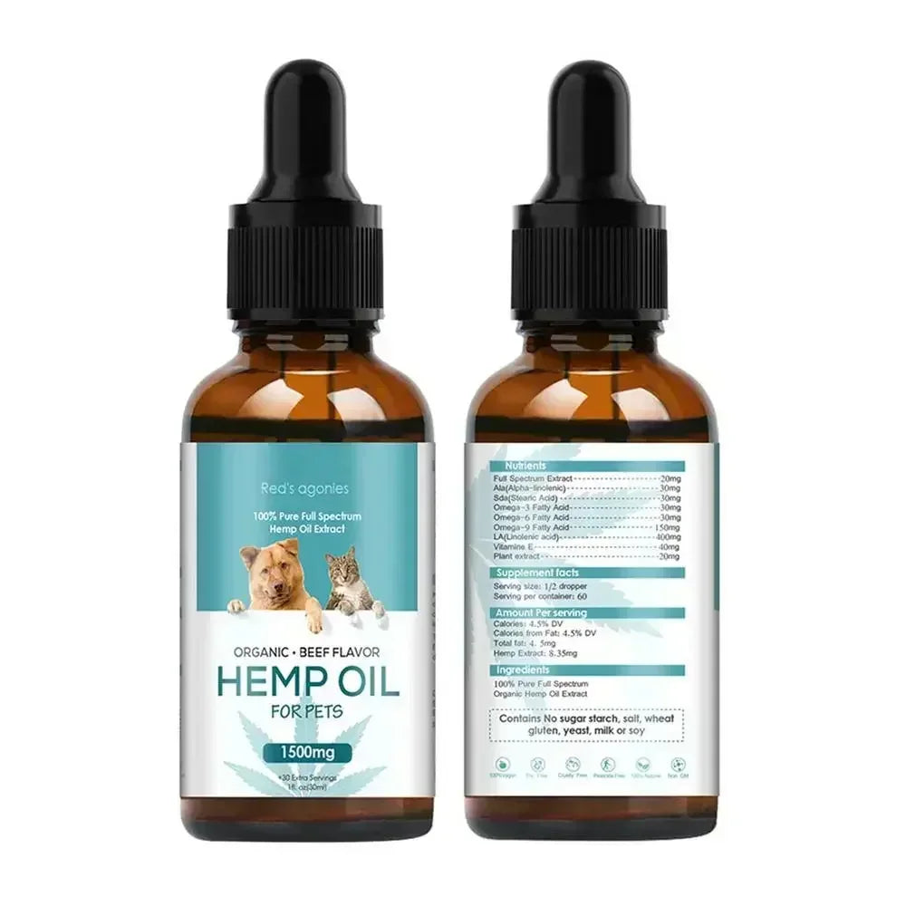 Hemp Seed Oil Supplement for Dogs – Omega 3, 6, 9 & Vitamins