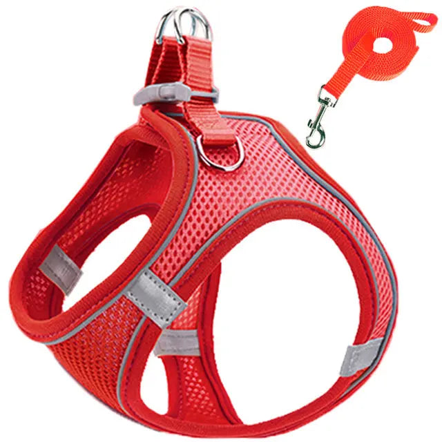 Reflective Cat Harness and Leash Set Adjustable for Small Pets