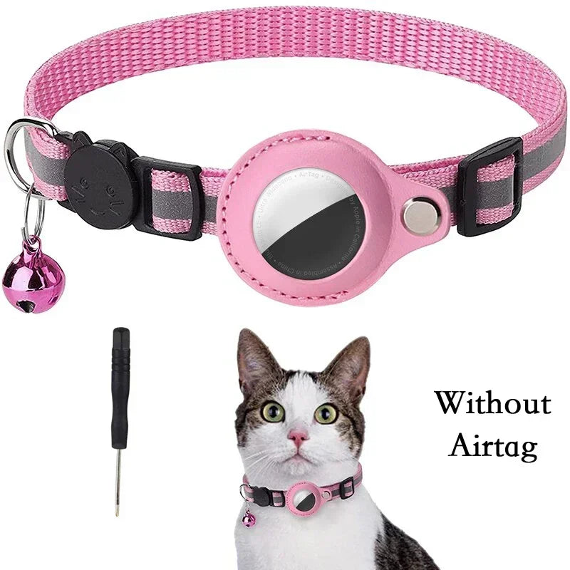 Anti-Lost Cat Collar with AirTag Holder & Bell