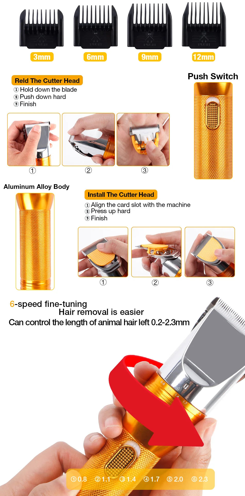 380W Cordless Pet Hair Trimmer – Cashmere Goat & Animal Groomer