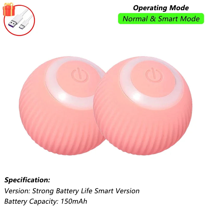 Rechargeable Smart Rolling Cat Ball Toy with Tail