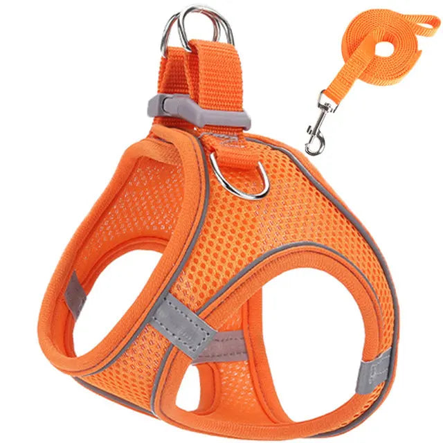 Reflective Cat Harness and Leash Set Adjustable for Small Pets