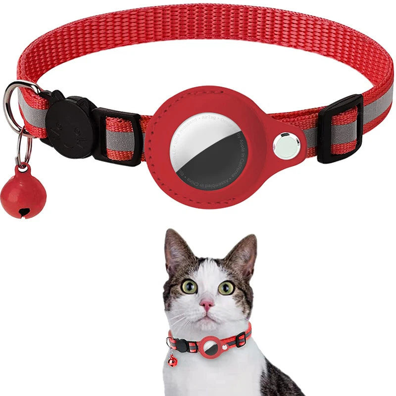 Anti-Lost Cat Collar with AirTag Holder & Bell