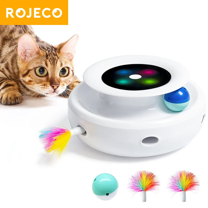 2-in-1 Smart Automatic Feather Cat Toy