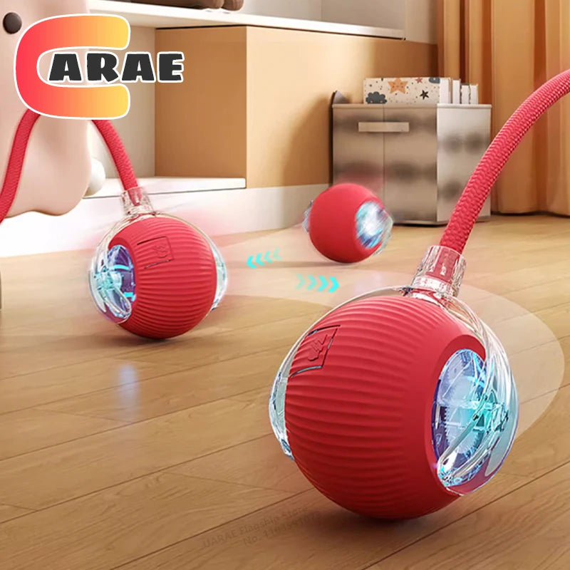Rechargeable Smart Rolling Cat Ball Toy with Tail