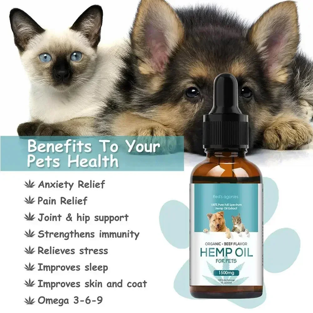 Hemp Seed Oil Supplement for Dogs – Omega 3, 6, 9 & Vitamins