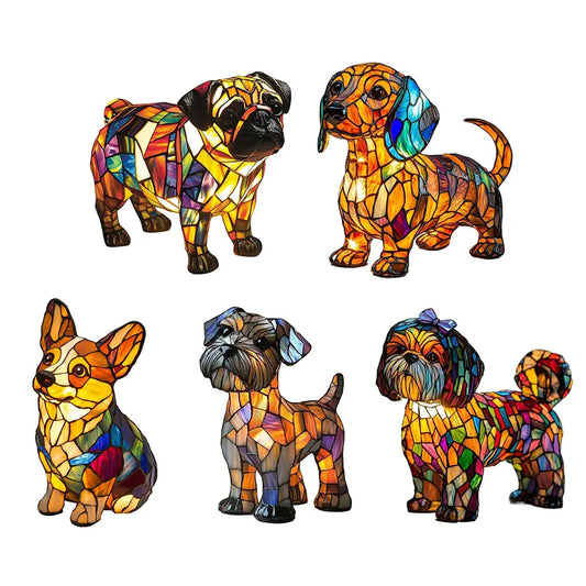 Resin Dog Night Light – Warm Ambient Table Lamp