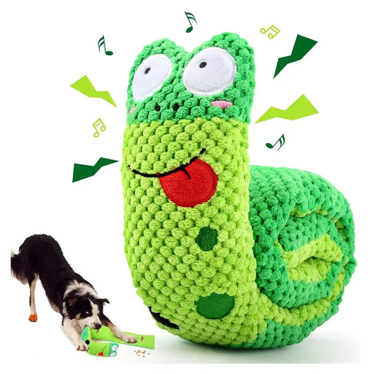 Interactive Plush Snail Puzzle Feeder Dog Toy