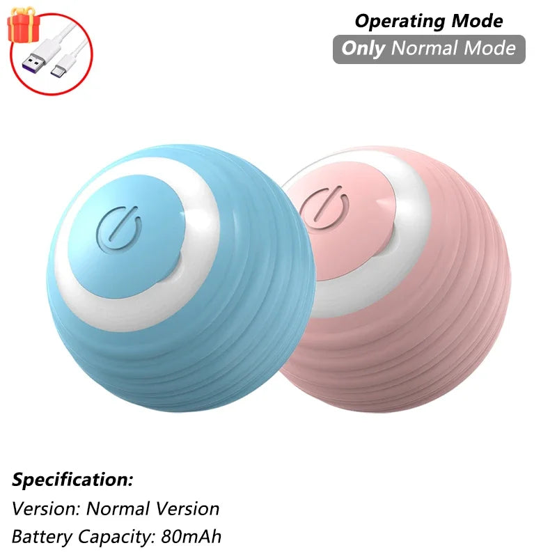 Rechargeable Smart Rolling Cat Ball Toy with Tail