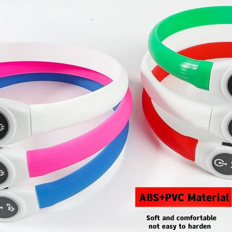 LED Luminous Dog Collar – USB Rechargeable & Waterproof